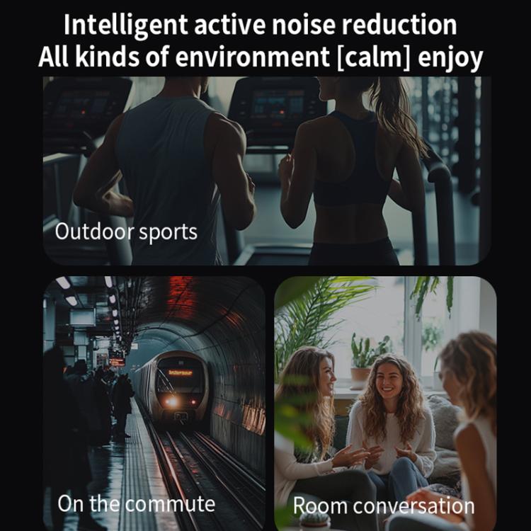 Dmooster D19 Pro ANC and EDC Noise Reduction Bluetooth Headphones(Grey) by D MOOSTER