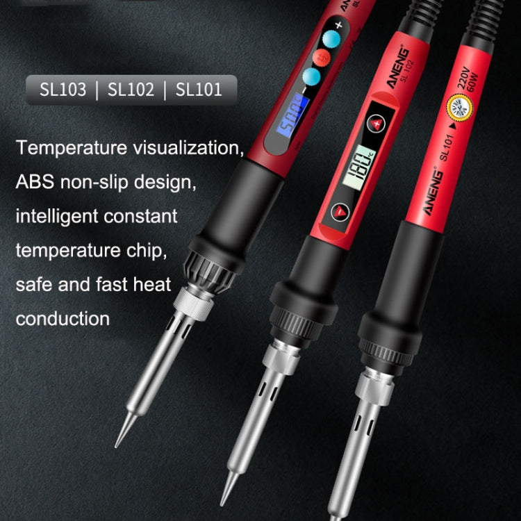 ANENG SL103 25pcs/set Intelligent Digital Display Temperature Adjustment Household Constant Temperature Soldering Iron Set 60W Internal Heat Welding Tool Kit(US Plug) by ANENG