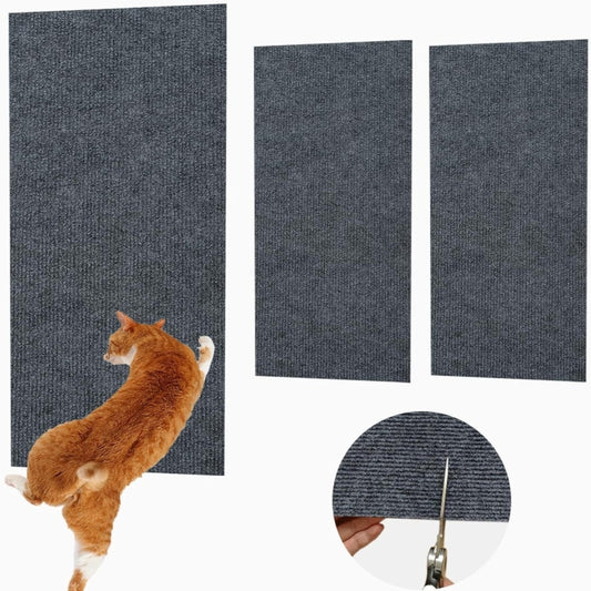 60 x 100cm Trimmable Self-Adhesive Cat Scratching Mat DIY Climbing Cat Scratcher(Dark Gray) by bashfashion