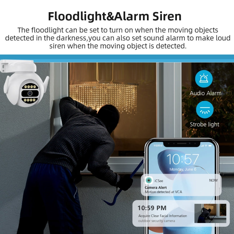 A8-C2 2MP Smart WiFi Surveillance IP Camera, Dual-light Full Color Night Vision / Two Way Audio / TF Card, Power Plug:UK Plug(White) by bashfashion