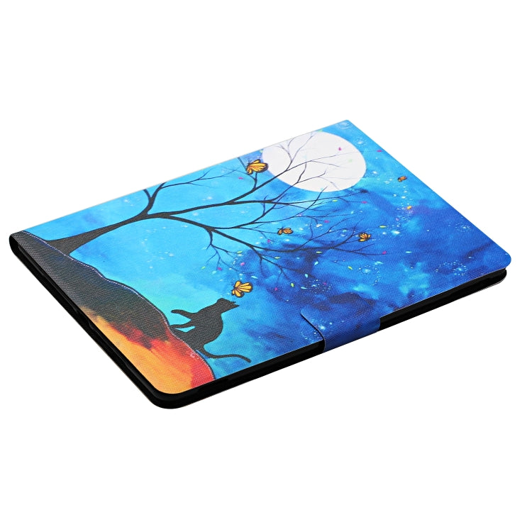 For Samsung Galaxy Tab A11+ / A9+ Colored Drawing Pattern Horizontal Flip PU Tablet Case with Sleep / Wake-up Function(Moonlight Cat) by bashfashion
