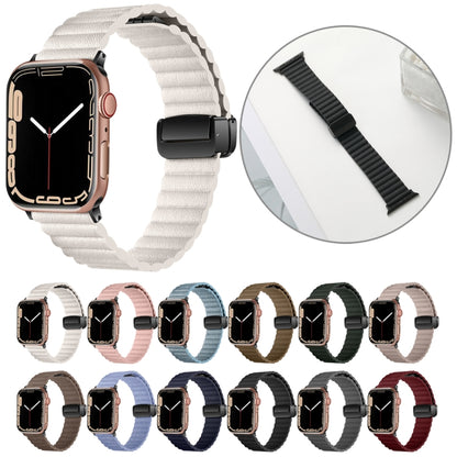For Apple Watch Series 4 44mm Water Ripple Magnetic Folding Buckle Watch Band, Style: Bold Version(Starlight Color) by bashfashion