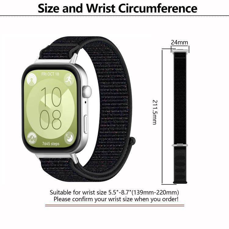 For Huawei Watch Fit3 Kalebol Hook and Loop Nylon Strap(Seashell) by Kalebol