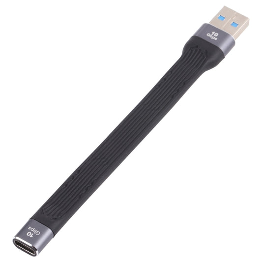 10Gbps USB Male to Type-C Female Soft Flat Sync Data Fast Charging Cable by bashfashion