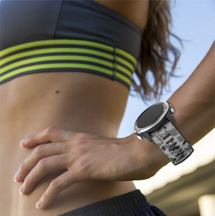 For Garmin Descent MK 2 26mm Camouflage Printed Silicone Watch Band(Grey+Army Camouflage) by bashfashion