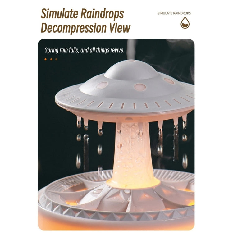 UFO Water Drop Aromatherapy Humidifier Desktop Remote Control Diffuser, Plug: EU Plug(White) by bashfashion
