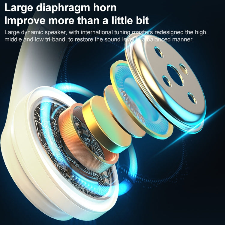 B39 Wireless Bluetooth Headset Subwoofer With Breathing Light Support TF Card(Black) by bashfashion