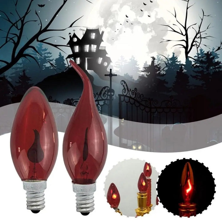 Retro Flame Light Bulb LED Energy-saving Light Source Candle Decorative Light Bulb, Color temperature: E14 Transparent Flame Pointed by bashfashion