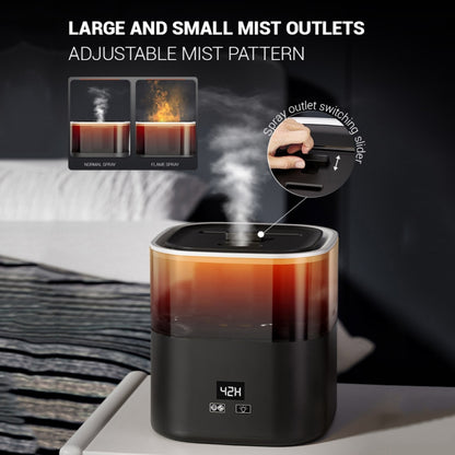 JSQ-58 1.1L large Capacity Digital Display Flame Atomization Humidifier, Color: Matt Black(EU Plug) by bashfashion