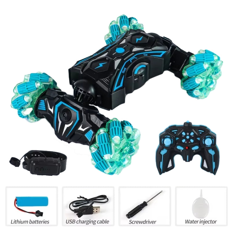 2.4G Spray RC Car Gesture Sensor Music Lights Twist Stunt Drift Car Double Side Driving Buggy Toy, Color: Handle+Watch RC Blue by bashfashion
