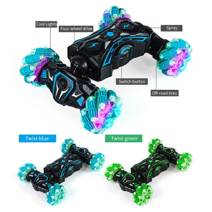 2.4G Spray RC Car Gesture Sensor Music Lights Twist Stunt Drift Car Double Side Driving Buggy Toy, Color: Handle+Watch RC Green by bashfashion