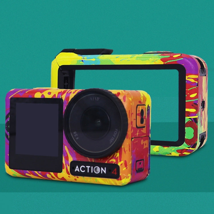 For DJI Action 4 Motion Camera Stickers All Inclusive Photo Frame Color Changing Stickers Accessories, Style: AC4-11 Circuit Red by bashfashion