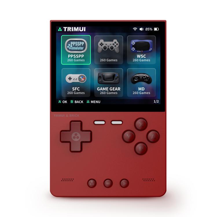 TRIMUI BRICK Open Source Pocket Console Portable Wireless Bluetooth HD Retro Arcade, Size: 256G(Red) by TRIMUI