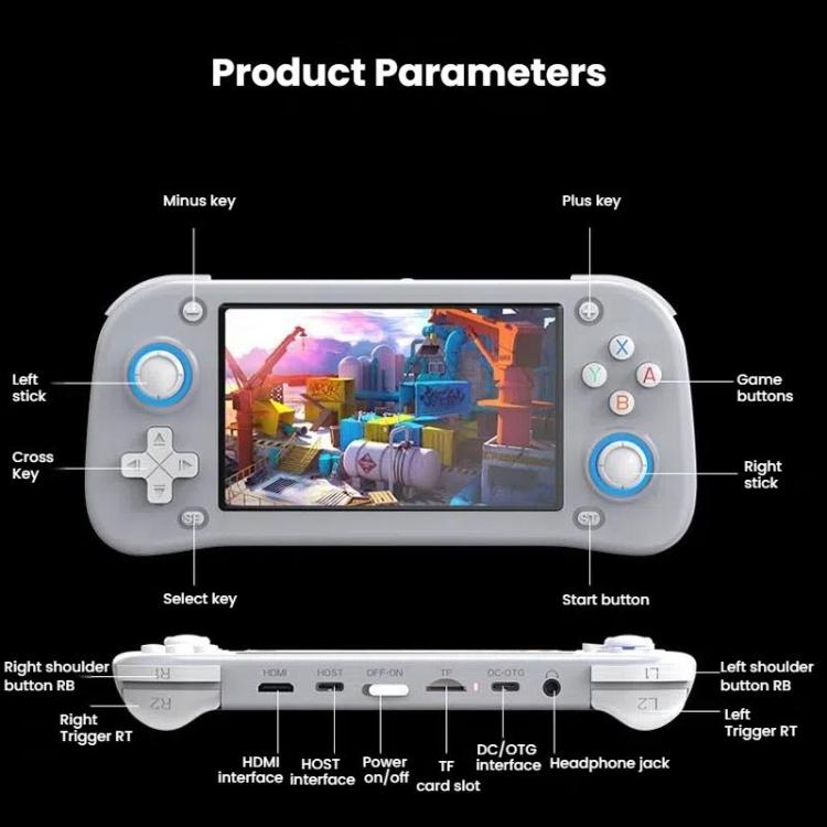 XF43 Retro Handheld Game Console Open Source 4.3 Inch Large Screen Gaming Video Players Console 128G(White) by bashfashion