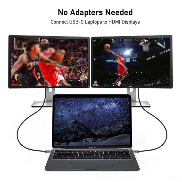 QGeeM USB-C/Type-C To HDMI Cable 4K 30Hz For Screen Mirroring & Extended Display, Cable Length: 3m by QGeeM